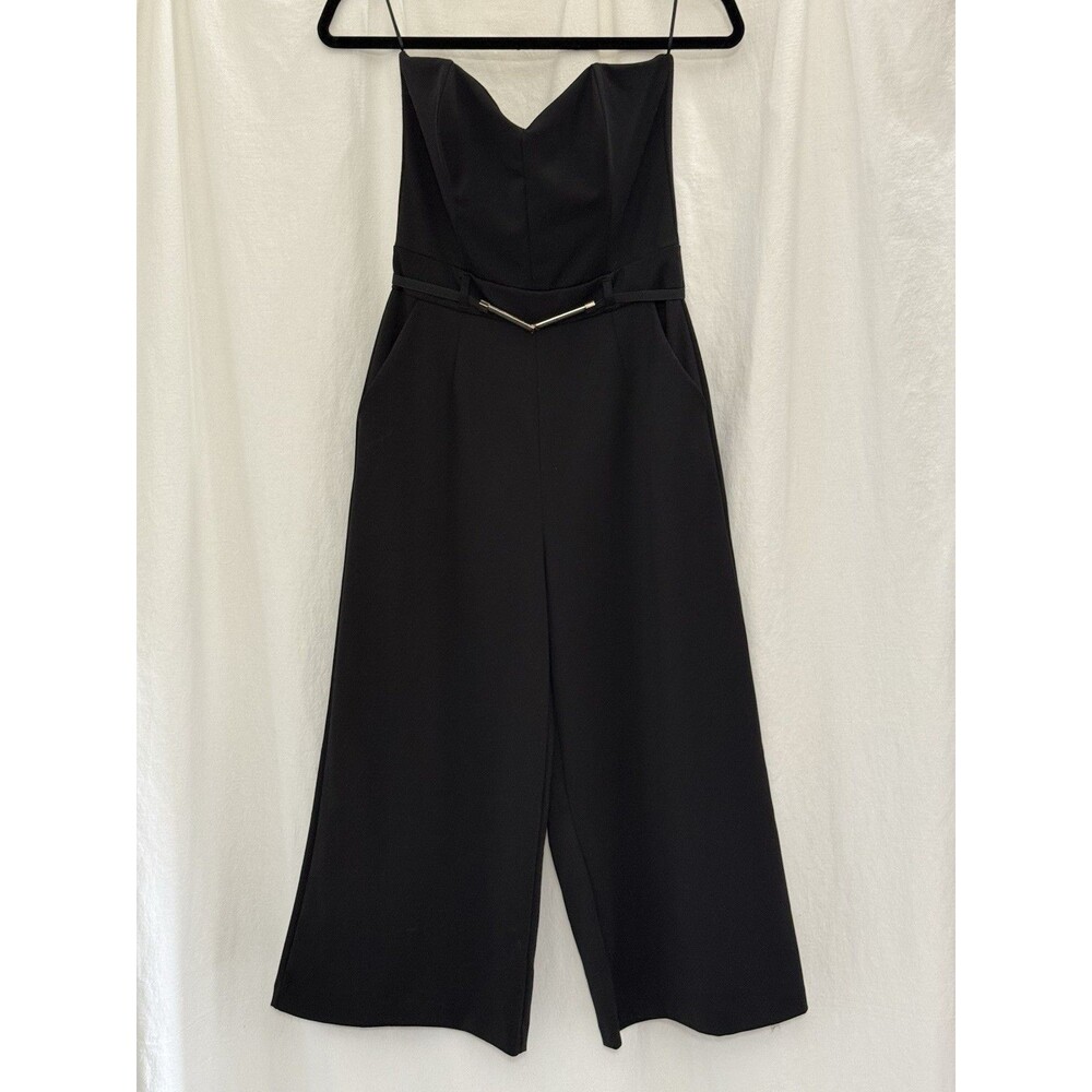 NWOT Structured Wide Leg Jumpsuit Strapless Minimalist Prom Lagenlook M
